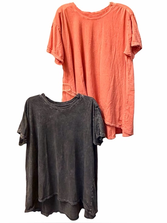 FP Movement by Free People Tops - 2 FP Movement by Free People Leg Day Raw Edge T-shirts Small Black & Orange